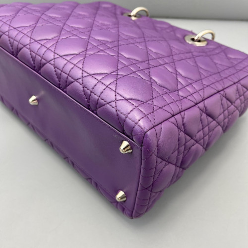 Dior Large Lady Dior Lambskin Purple