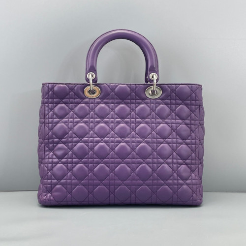 Dior Large Lady Dior Lambskin Purple