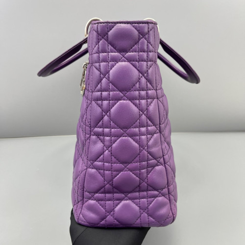 Dior Large Lady Dior Lambskin Purple