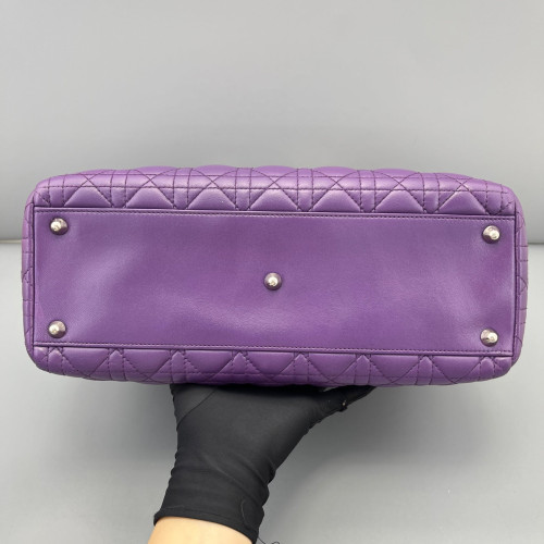 Dior Large Lady Dior Lambskin Purple
