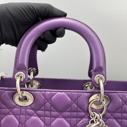 Dior Large Lady Dior Lambskin Purple
