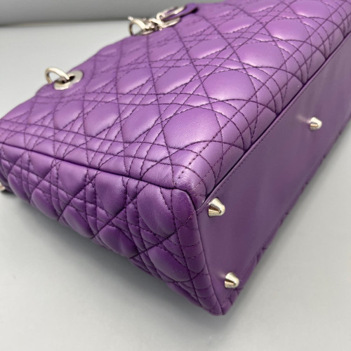 Dior Large Lady Dior Lambskin Purple