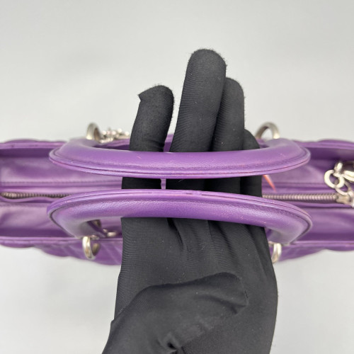 Dior Large Lady Dior Lambskin Purple