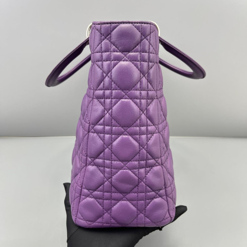 Dior Large Lady Dior Lambskin Purple