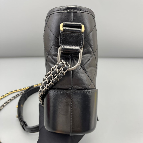 Chanel Quilted New Medium Gabrielle Hobo Calfskin Black Chanel Quilted New Medium Gabrielle Hobo Calfskin Black