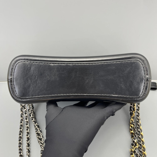 Chanel Quilted New Medium Gabrielle Hobo Calfskin Black Chanel Quilted New Medium Gabrielle Hobo Calfskin Black