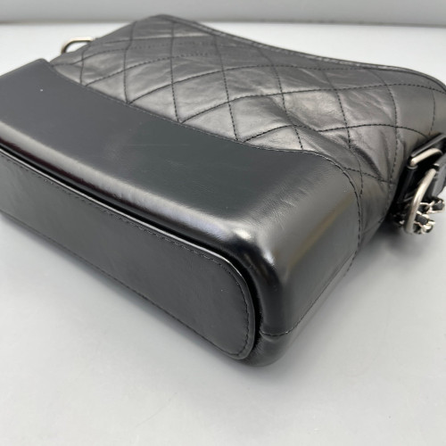 Chanel Quilted New Medium Gabrielle Hobo Calfskin Black Chanel Quilted New Medium Gabrielle Hobo Calfskin Black