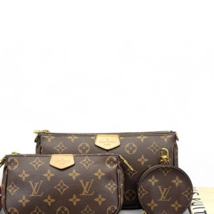 Louis Vuitton Multi Pochette Accessories Monogram Brown Pink