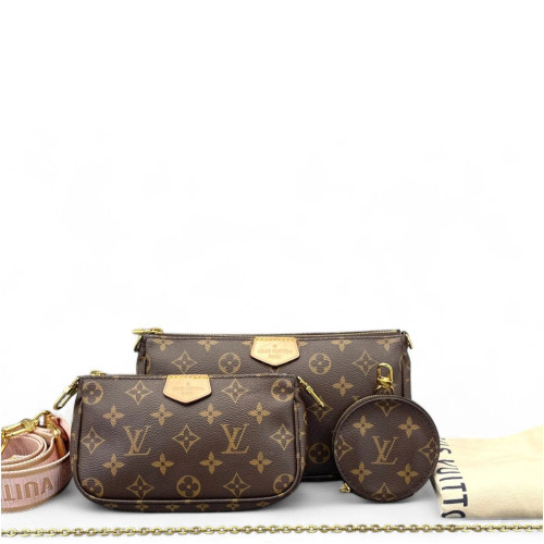Louis Vuitton Multi Pochette Accessories Monogram Brown Pink