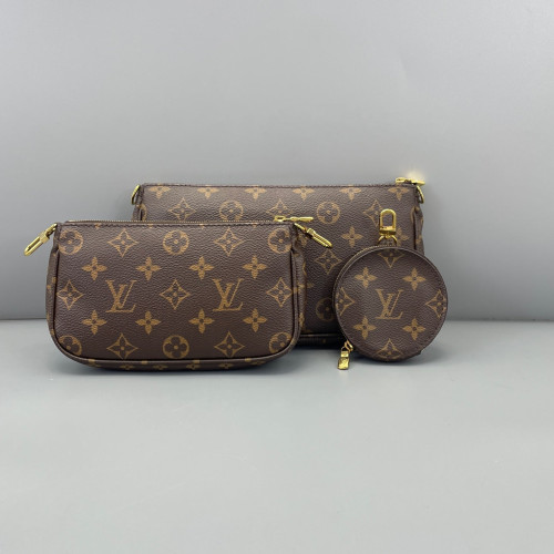 Louis Vuitton Multi Pochette Accessories Monogram Brown Pink