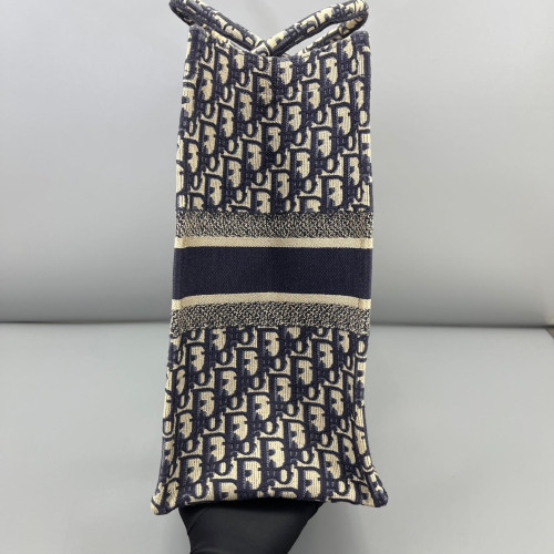 Dior Large Book Tote Oblique Beige Navy