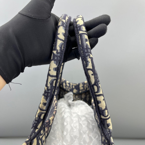Dior Large Book Tote Oblique Beige Navy