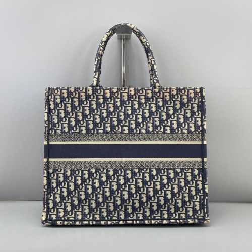 Dior Large Book Tote Oblique Beige Navy