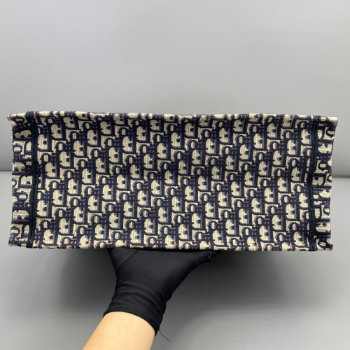 Dior Large Book Tote Oblique Beige Navy
