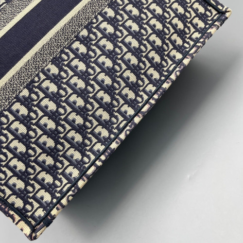 Dior Large Book Tote Oblique Beige Navy
