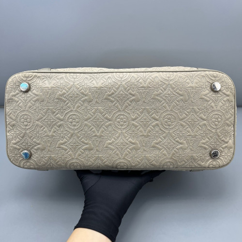Louis Vuitton Embroidered Tote Bag Monogram Light Grey