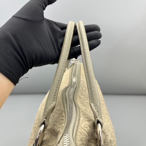 Louis Vuitton Embroidered Tote Bag Monogram Light Grey