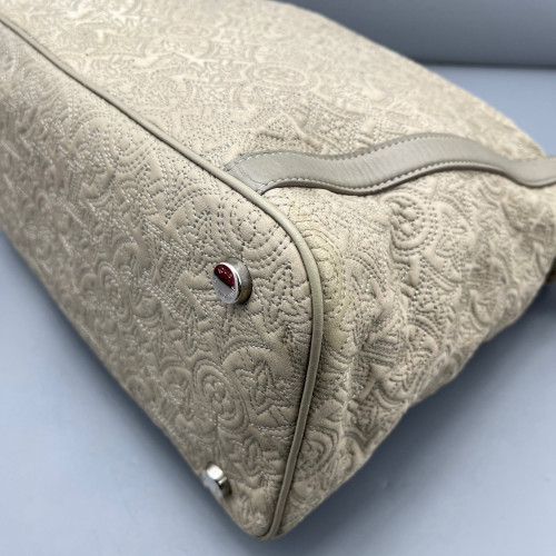 Louis Vuitton Embroidered Tote Bag Monogram Light Grey
