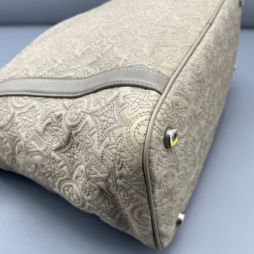 Louis Vuitton Embroidered Tote Bag Monogram Light Grey