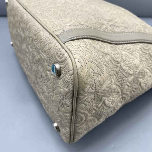 Louis Vuitton Embroidered Tote Bag Monogram Light Grey