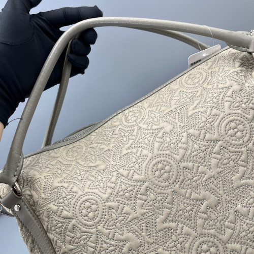 Louis Vuitton Embroidered Tote Bag Monogram Light Grey