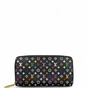 Louis Vuitton Zippy Wallet Monogram Multicolor Black