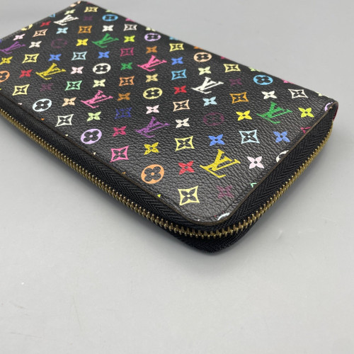 Louis Vuitton Zippy Wallet Monogram Multicolor Black