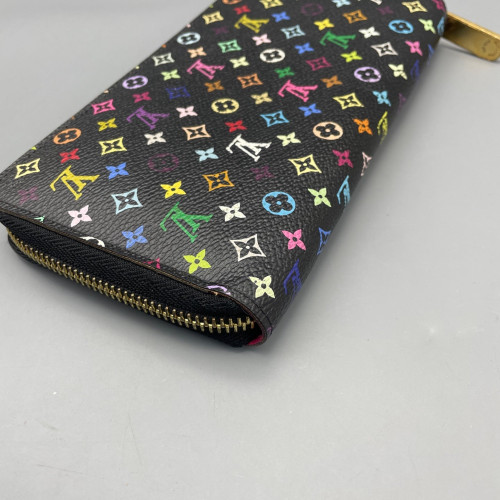 Louis Vuitton Zippy Wallet Monogram Multicolor Black