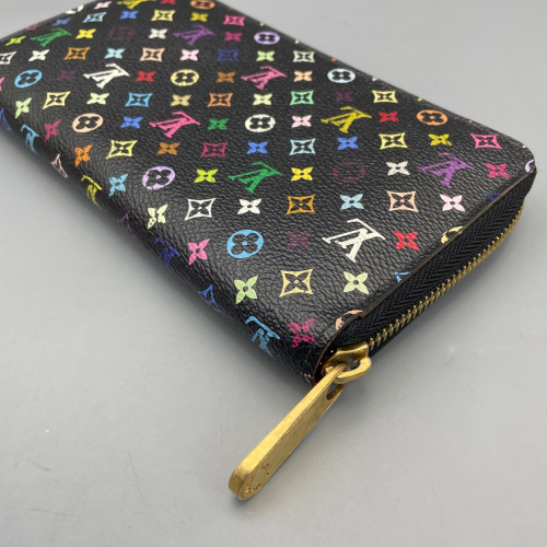 Louis Vuitton Zippy Wallet Monogram Multicolor Black