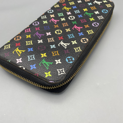 Louis Vuitton Zippy Wallet Monogram Multicolor Black