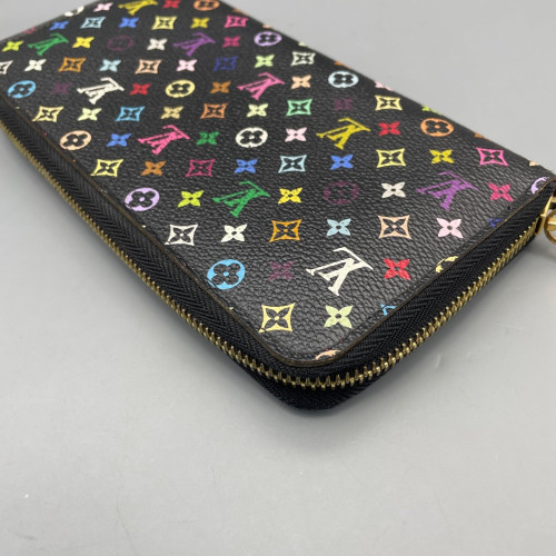 Louis Vuitton Zippy Wallet Monogram Multicolor Black