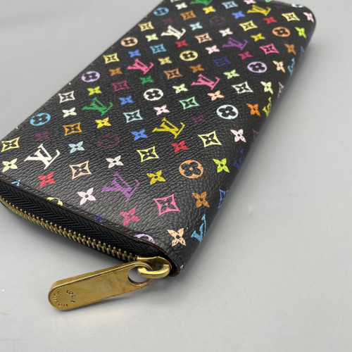 Louis Vuitton Zippy Wallet Monogram Multicolor Black
