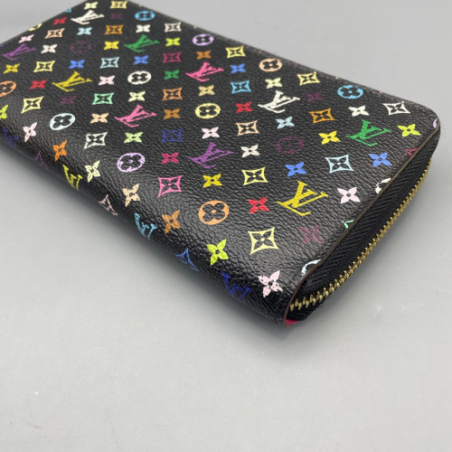 Louis Vuitton Zippy Wallet Monogram Multicolor Black