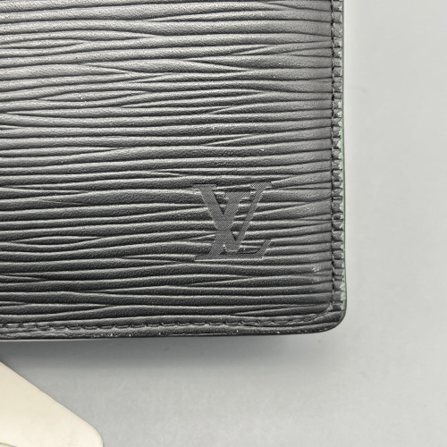Louis Vuitton Brazza Wallet Epi Monogram Eclipse Black Blue