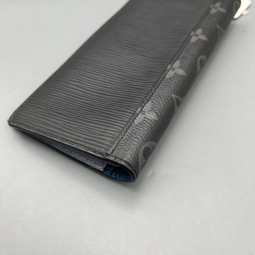 Louis Vuitton Brazza Wallet Epi Monogram Eclipse Black Blue
