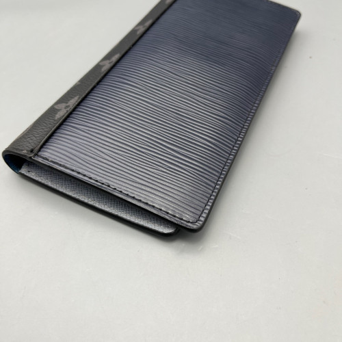 Louis Vuitton Brazza Wallet Epi Monogram Eclipse Black Blue