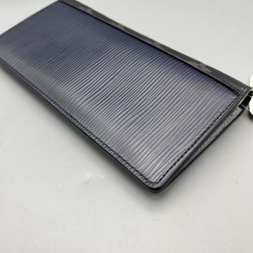 Louis Vuitton Brazza Wallet Epi Monogram Eclipse Black Blue