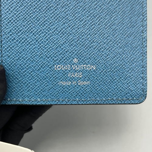 Louis Vuitton Brazza Wallet Epi Monogram Eclipse Black Blue