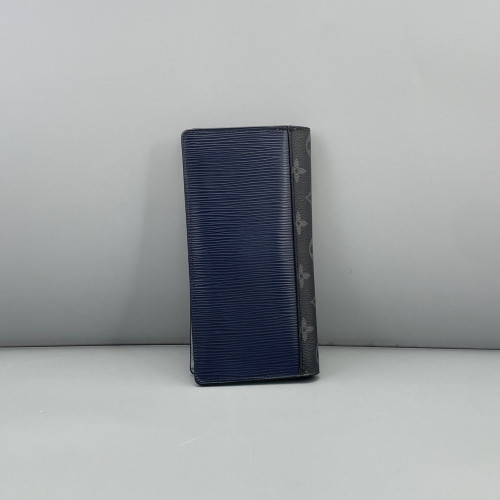 Louis Vuitton Brazza Wallet Epi Monogram Eclipse Black Blue
