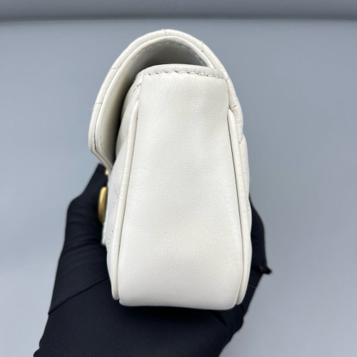 Gucci Diamante Super Mini GG Marmont Calfskin White