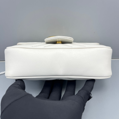 Gucci Diamante Super Mini GG Marmont Calfskin White