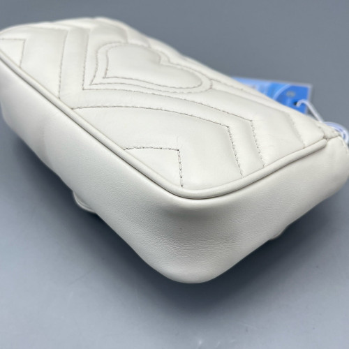 Gucci Diamante Super Mini GG Marmont Calfskin White