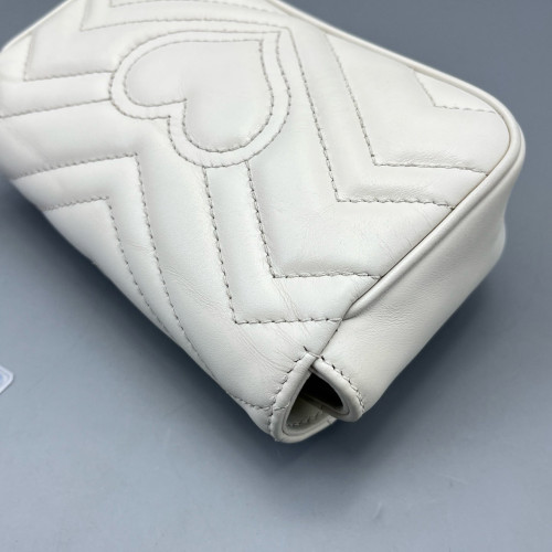 Gucci Diamante Super Mini GG Marmont Calfskin White