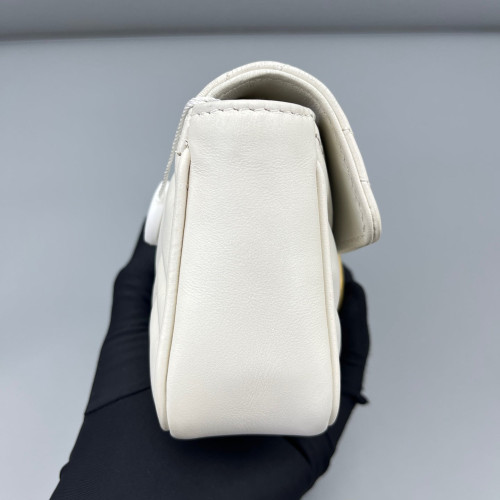 Gucci Diamante Super Mini GG Marmont Calfskin White