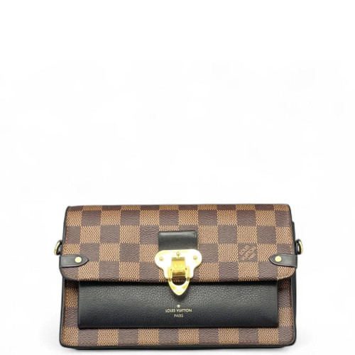 Louis Vuitton Vavin Chain Wallet Damier Ebene Brown Black
