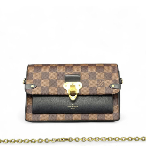 Louis Vuitton Vavin Chain Wallet Damier Ebene Brown Black