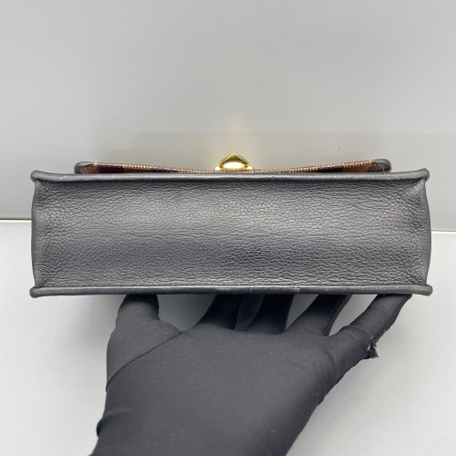 Louis Vuitton Vavin Chain Wallet Damier Ebene Brown Black