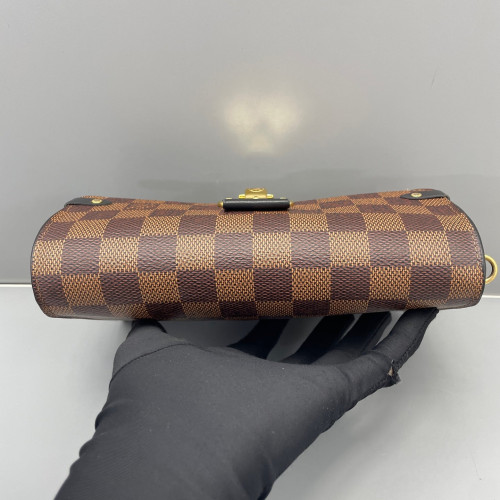 Louis Vuitton Vavin Chain Wallet Damier Ebene Brown Black