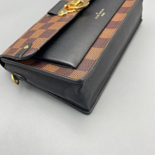 Louis Vuitton Vavin Chain Wallet Damier Ebene Brown Black
