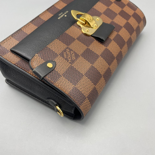 Louis Vuitton Vavin Chain Wallet Damier Ebene Brown Black